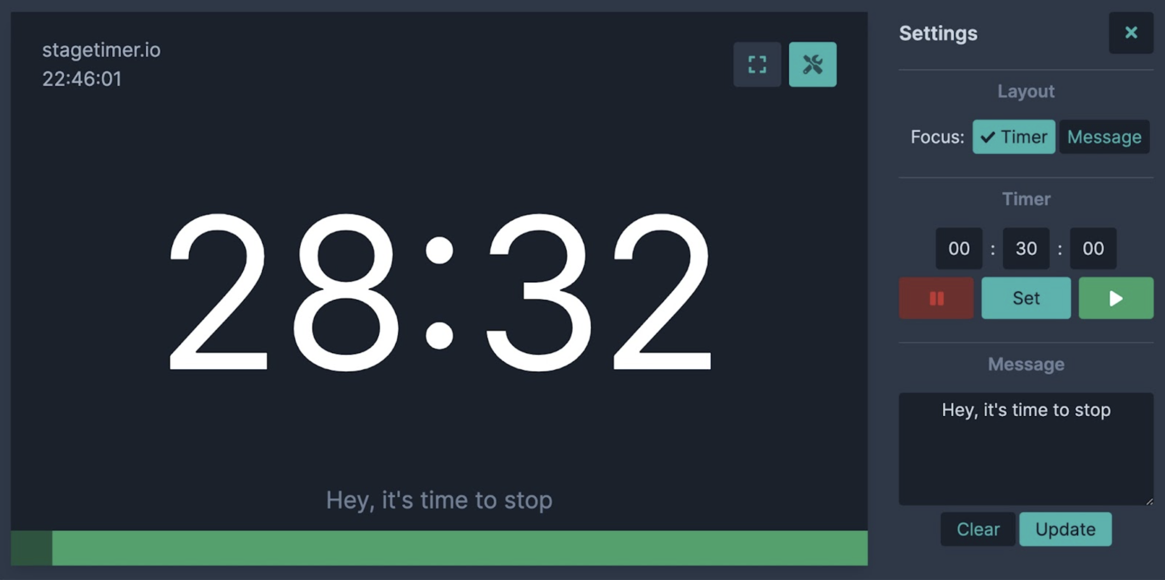 Stagetimer MVP UI